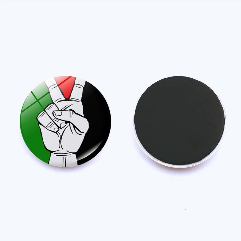 

Наклейка на холодильник с флагом Палестины 25 мм Маленький декоративный магнит из хрустального стекла Style K