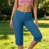 Damen Capri-Hose mit Stretch, mittelhohem Bund und knielang, mit bequemem Bund für den lässigen Alltagsgebrauch