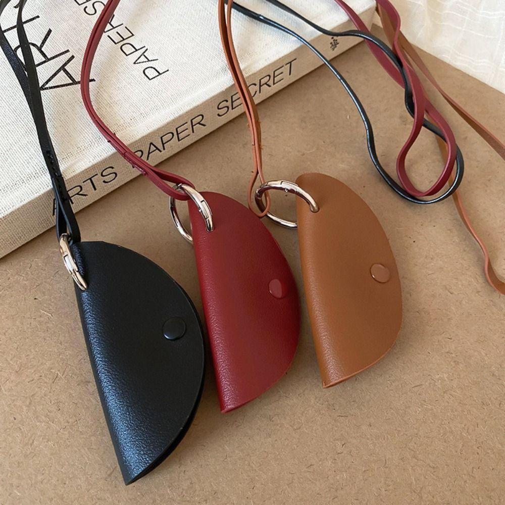 Halsketting Halve Maan Sleuteletui Trui Ketting Pu Leer Sleutel Tas Lange Leren Ketting Meisje