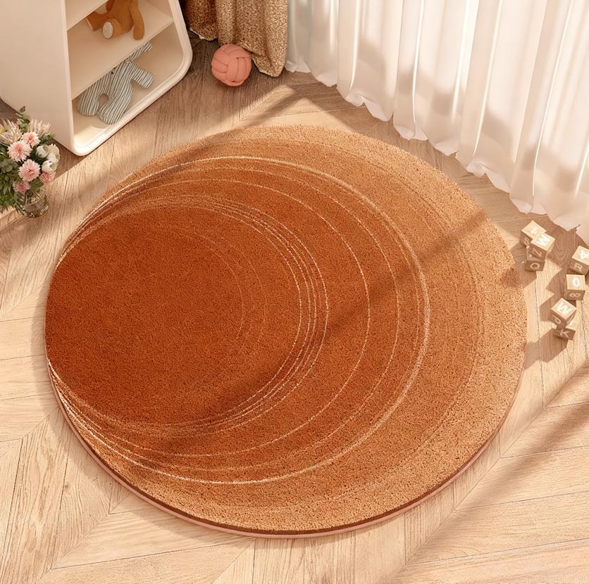 Gradient Color Bedroom Decor Round Carpet Thick Plush Carpets for Living Room Fluffy Soft Bedside Floor Mat Washable Lounge Rug