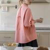French style foreign style age-reducing pink shirt women's spring design sense niche back lace-up loose lazy shirt top