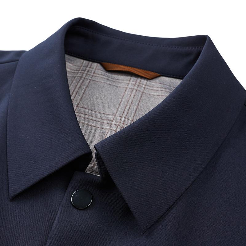 Light Luxury Autumn Men's Light Luxury Jacket Lapel Loose Long-sleeved Fashion Urban Solid Color Simple Jacket