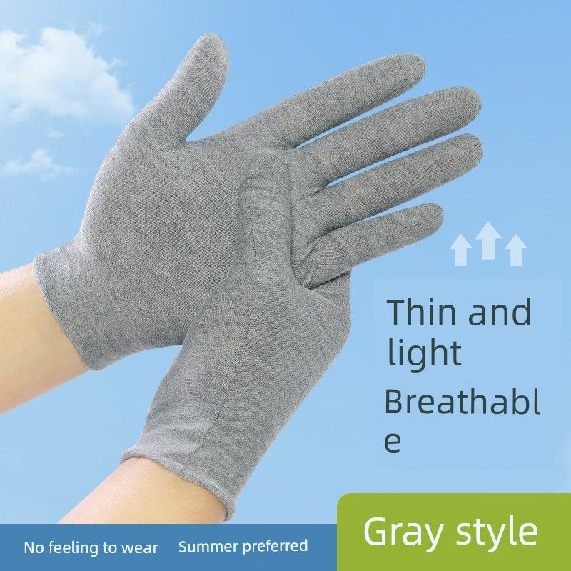 

Gray Cloth Gloves Women s Thin Summer Outdoor Sport Climbing Hiking Cycling Sun Protective Sweat-Absorbing Men Breathable Five Fingers [5 pairs of Gray] light cotton M