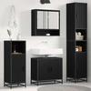 Bathroom Furniture Set 3 Pcs Black Oak Effect Particleboard
