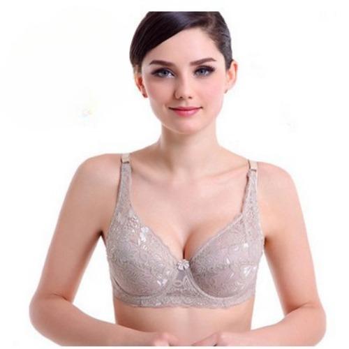 Grande Taille 75B-100C Femmes Broderie Soutien-gorge Anti-affaissement Soutien-gorge Rassemblant Armatures Respirant Réglable Soutien-gorge Push-up