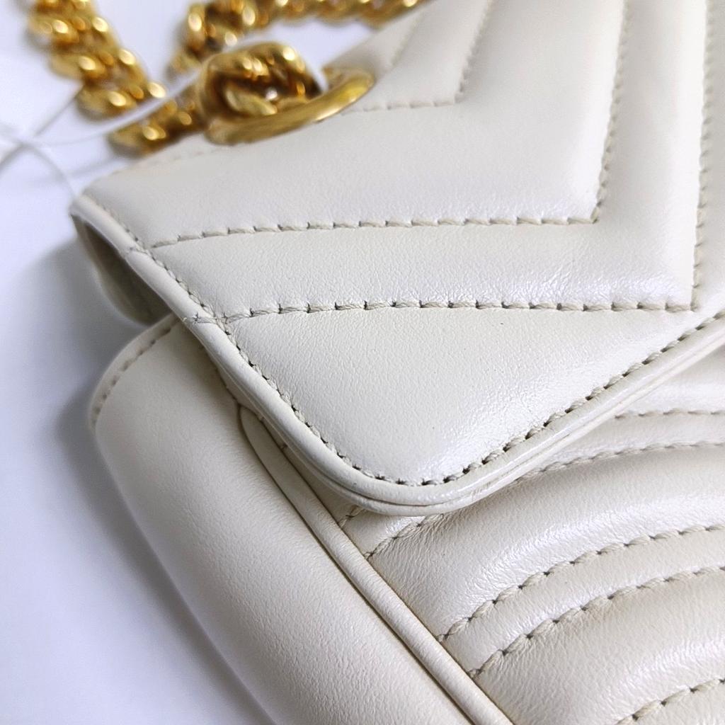 [Pre-Owned] Gucci GG Marmont Matelassé Mini Bag 'White' - Good #1IOZCGA