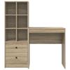 Desk with Drawers and Shelf 2 pcs Sonoma Oak