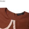 ZANZEA Women Casual Doll Collar Loose Long Sleeve Elegant Dress
