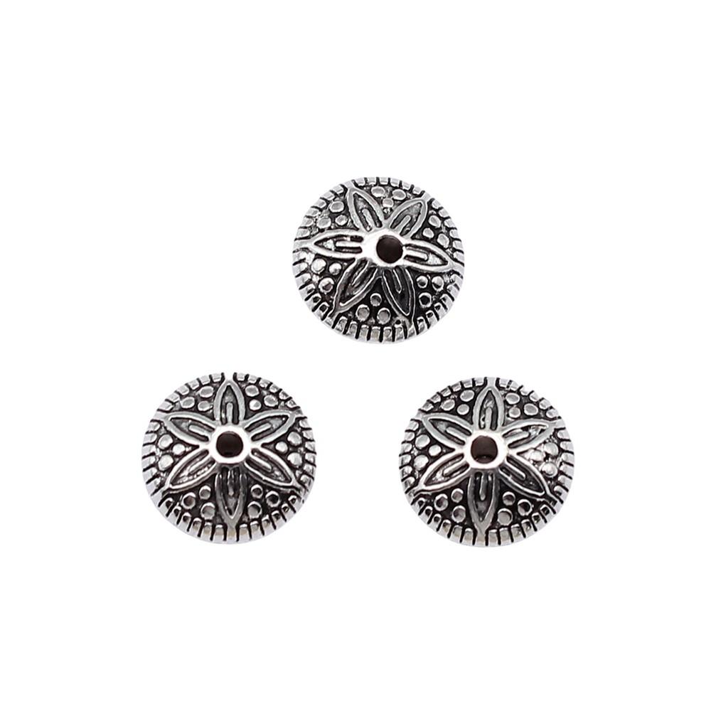 Multi Color Flower Edge Spacer Beads Metal Charms For Jewelry Making Accessories