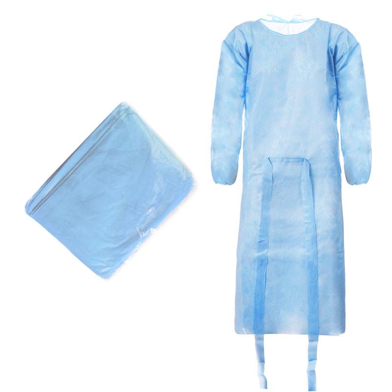 Disposable Apron Blue With Elastic Band (24G Non-woven) 10 Pcs