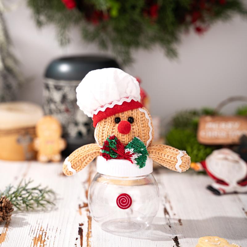 Christmas Candy Gift Box Transparent Storage Jar For Cookies Snacks Gingerbread Man Food Container Kids New Year Decoration