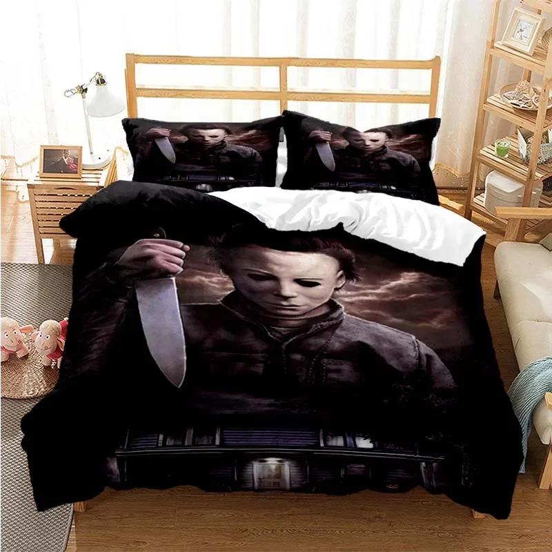 Halloween Michael Myers 3D Printed Bedding Set Duvet Covers Pillowcases Comforter Bedding Set Bedclothes Bed Linen