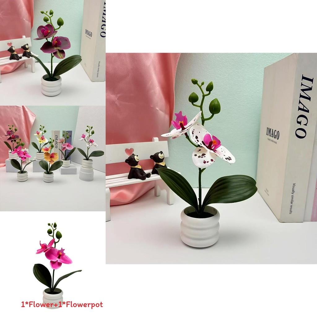 Butterfly Orchid Faux Potted Flower For Event Decor And Indoor Home Embellishment