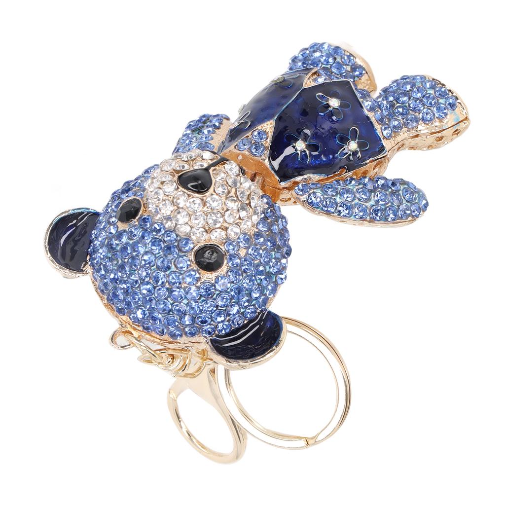 Cute Bear Keychain Adorable Bear Keychain Lovely with Czech Rhinestones and Elastic Buckle for Birthday Valentine Day