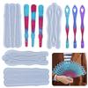 Crystal Epoxy Fan Mold for Jewelry & Mirror Making - Feather Design Silicone Mold