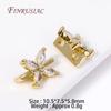 18K Gold Plated Inlaid Zircon Flower Shape Connector 2/3 Hole Spacer Accessories Separators For DIY Strands Beading Jewelry