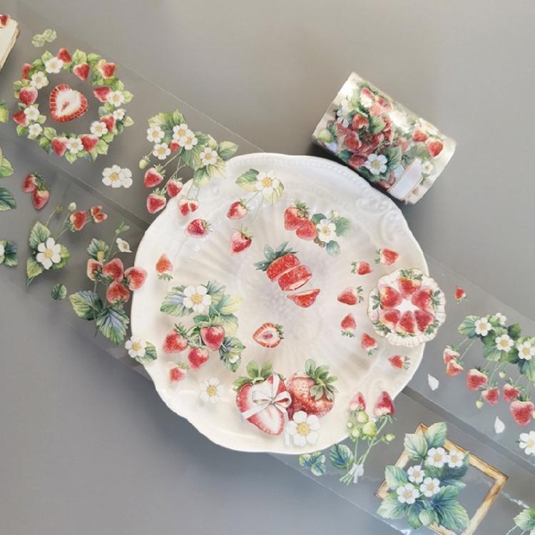 Flower Decorative Tape Water Resistant PET Tape Aesthetic Scrapbooking Tape for Journal Photo Album Planner Wrapping