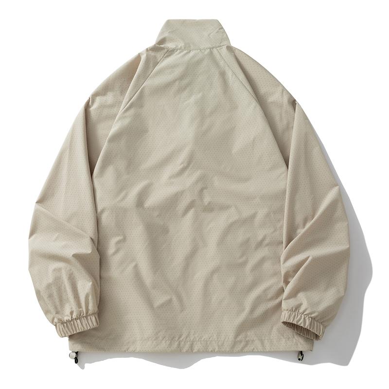 Men's Half Zip Lightweight Windbreaker Jacket – Breathable Mesh Stand Collar Casual Pullover for Outdoor & Daily Wear