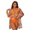 New bikini mesh split three-piece swimsuit women's summer sunscreen blouse swimsuit women's