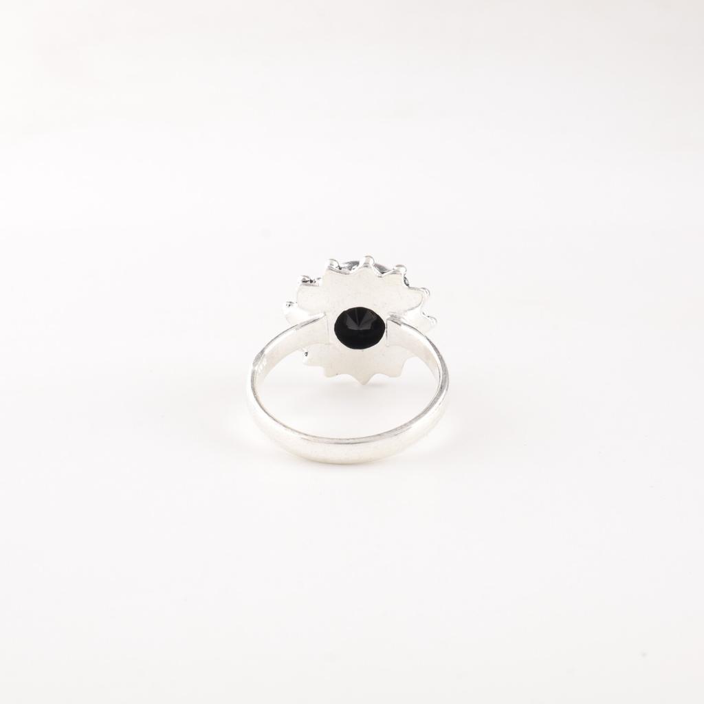 Black Onyx Gemstone 925 Sterling Silver Jewelry Handmade Bohemian Ring For Wife RR-7-18