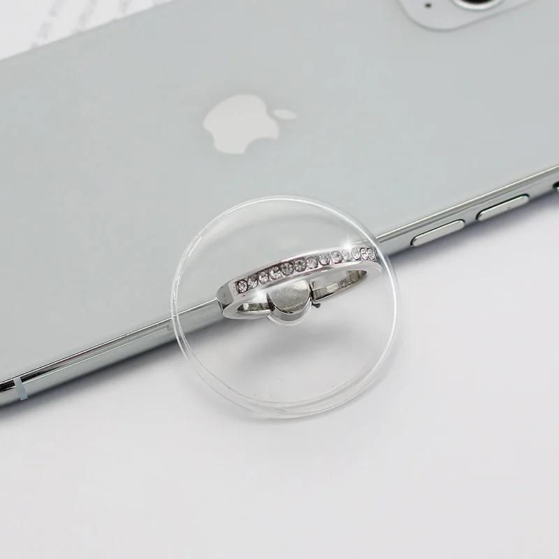 Transparent Finger Ring Mobile Phone Holder Universal Smartphone Clear Stand Support Cell Phone Car Mount For iPhone 15 Xiaomi