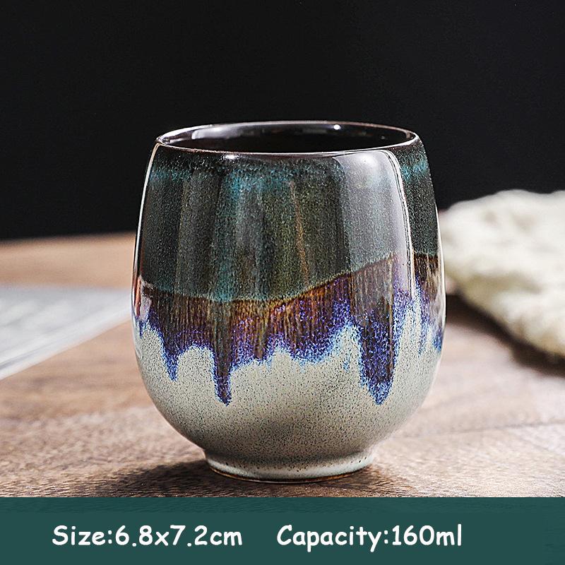 85/160ML Japanese Style Teacup Water Cup Stoneware Ceramic Coffee Cups Kiln Change Kungfu Teacup Beer Tea Mug Cuisine Drinkware
