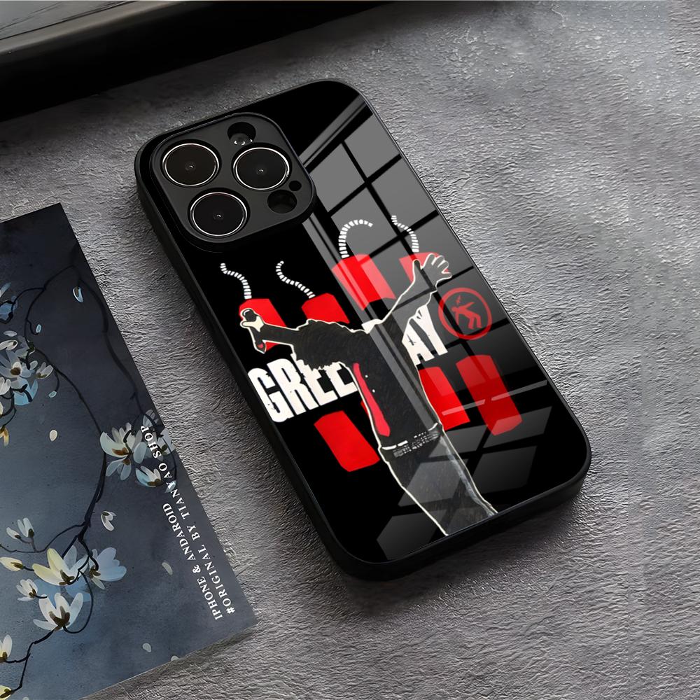 

Green Day Rock Band Phone Case For IPhone 17 Air 16 E Pro Max 15 14 13 Mini 12 Pro 11 Max Plus Black Glass Cover iPhone 16e