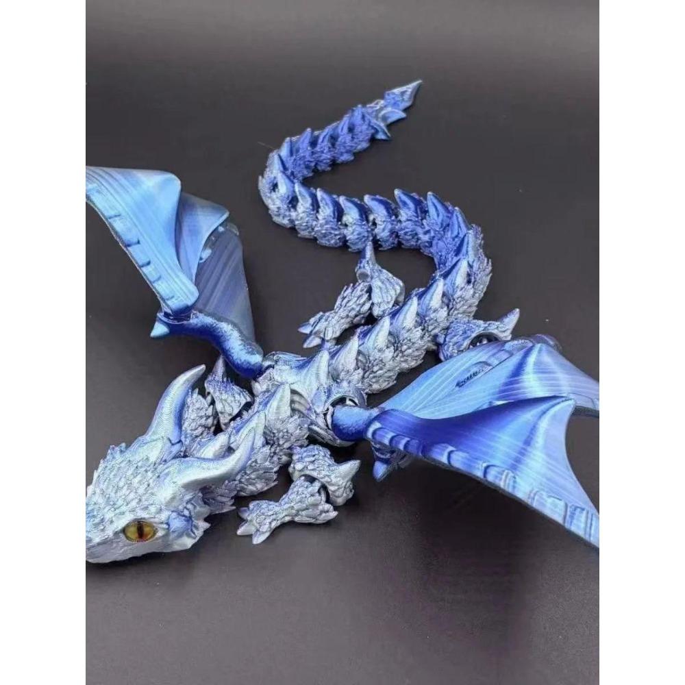3D Printed Gemstone Bigfoot Flying Dragon Featuring Wings Model Animal Action Toy Desktop Decoration Tall Beauty Birth Date Present