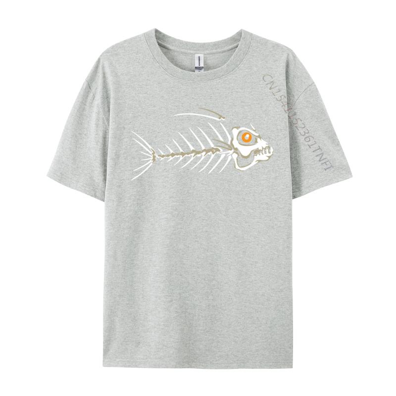 Fish Skeleton Bones Custom Plain Funny Luxury Designer T-Shirts Cotton T Shirt For Men Party Tee Shirts