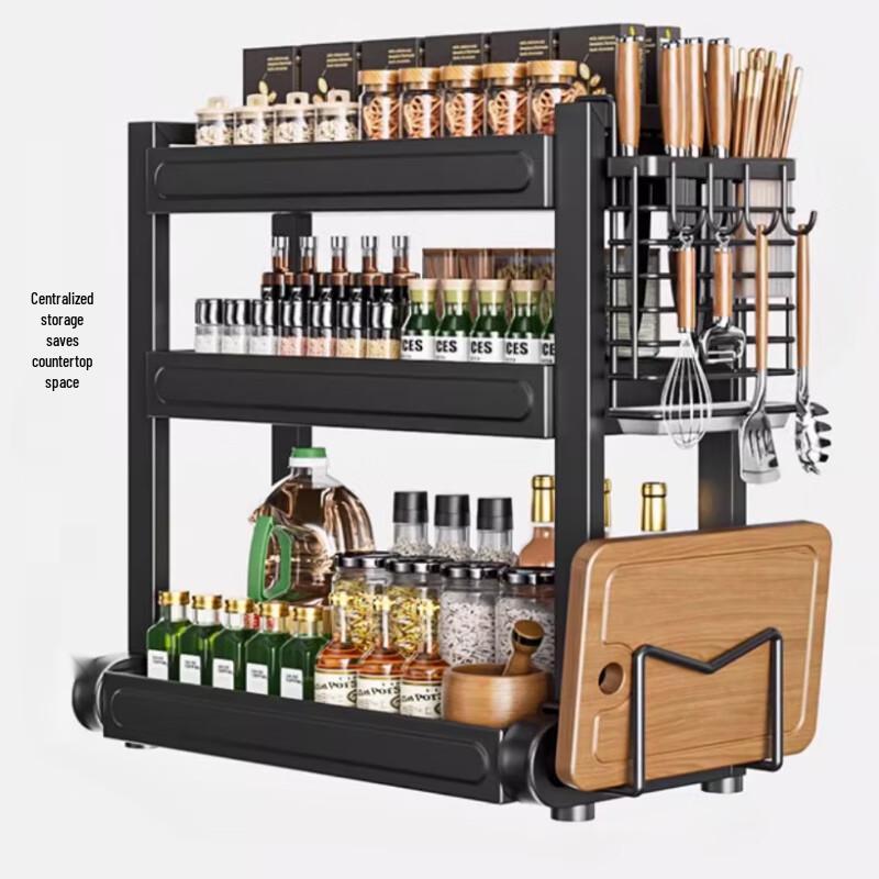 Multi-functional 3-Tier Kitchen Countertop Organizer Rack