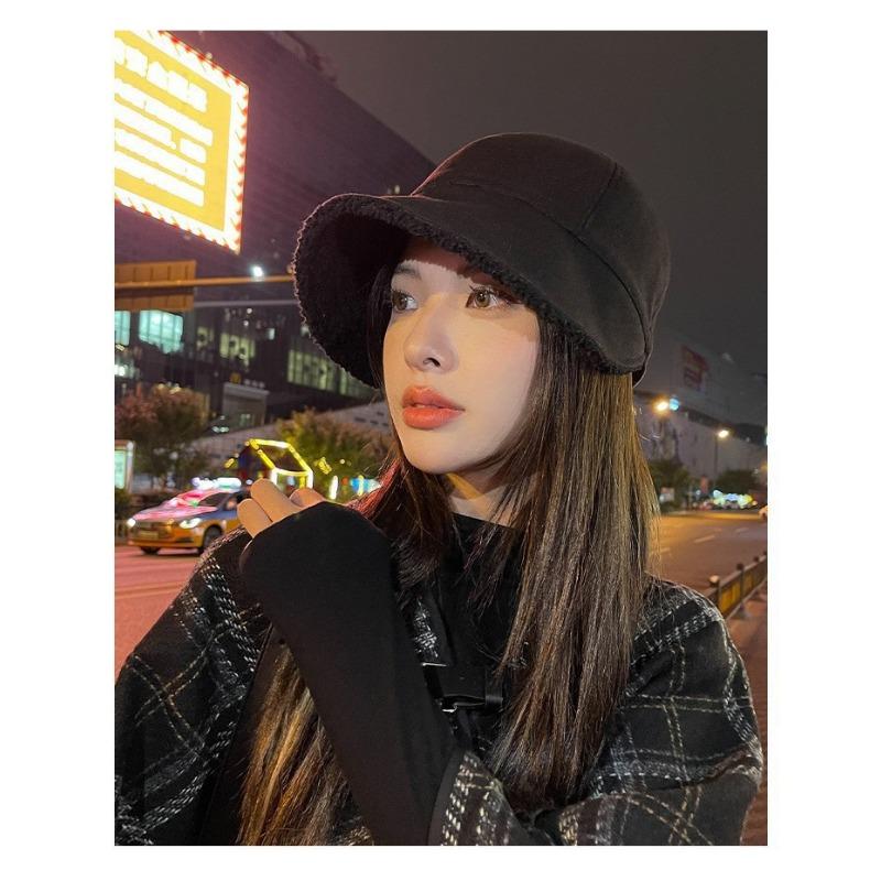 Women S Lamb Fleece Thick Short Brim Warm Winter Baseball Cap