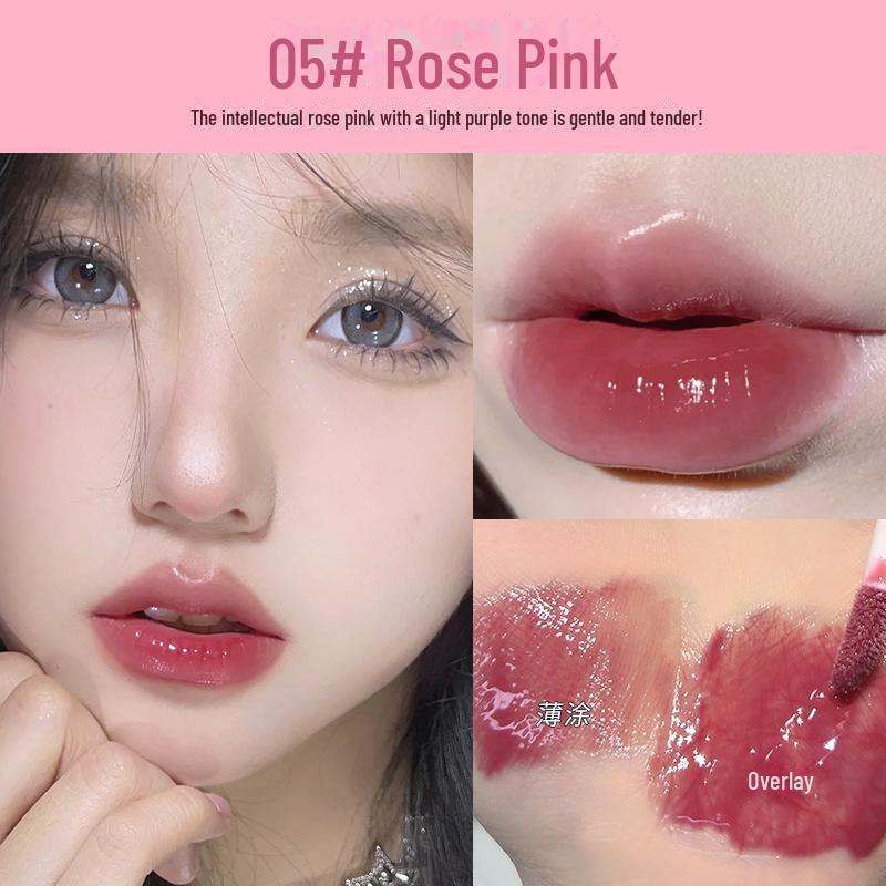 

Масло-блеск для губ Mingxizhi: Dudu Light Transparent Gloss для зеркального покрытия стекла, идеально подходит для студентов и вечеринок. 05# Rose Pink роза розовый