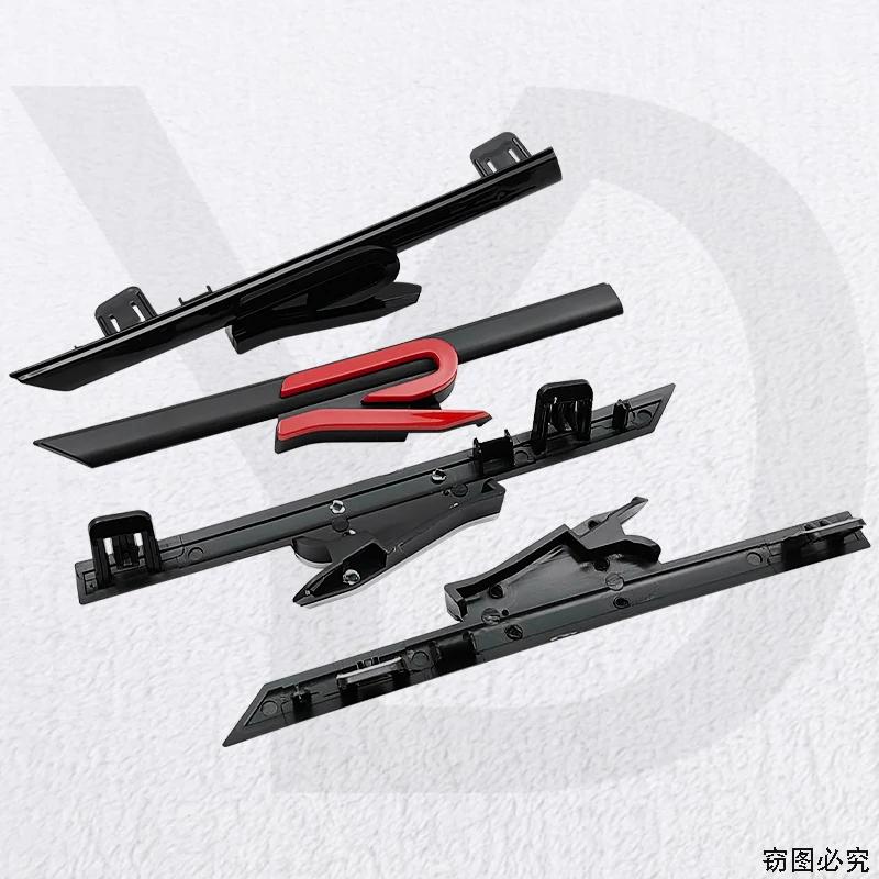 AUFGW1 15.7x2.2cm ABS Car Front Grille Emblem For Volkswagen VW New R Rline Golf Tiguan Passat Polo GTI GTD Touareg Caddy Accessories