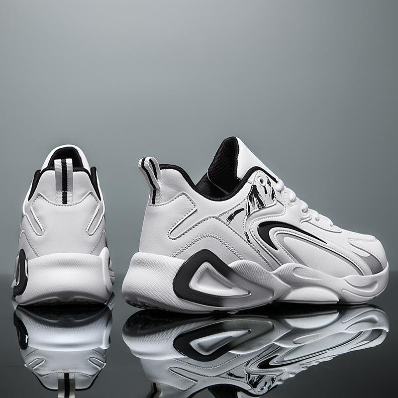 Men's Leather Waterproof Casual Shoes Youth Student Basketball Running Sneakers