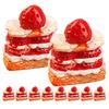 Alasum Miniature Strawberry Cake Model Fake Dessert for Mini House Small Dessert X X Lightweight Decoration 12-Piece Dollhouse, Accessories, Props,