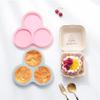 New 3 Holes 4 Inches Round Silicone Bread Mold Round Burger Mold Cupcake Baking Tool DIY Rainbow Pizza Pan Cake Decorating Tool