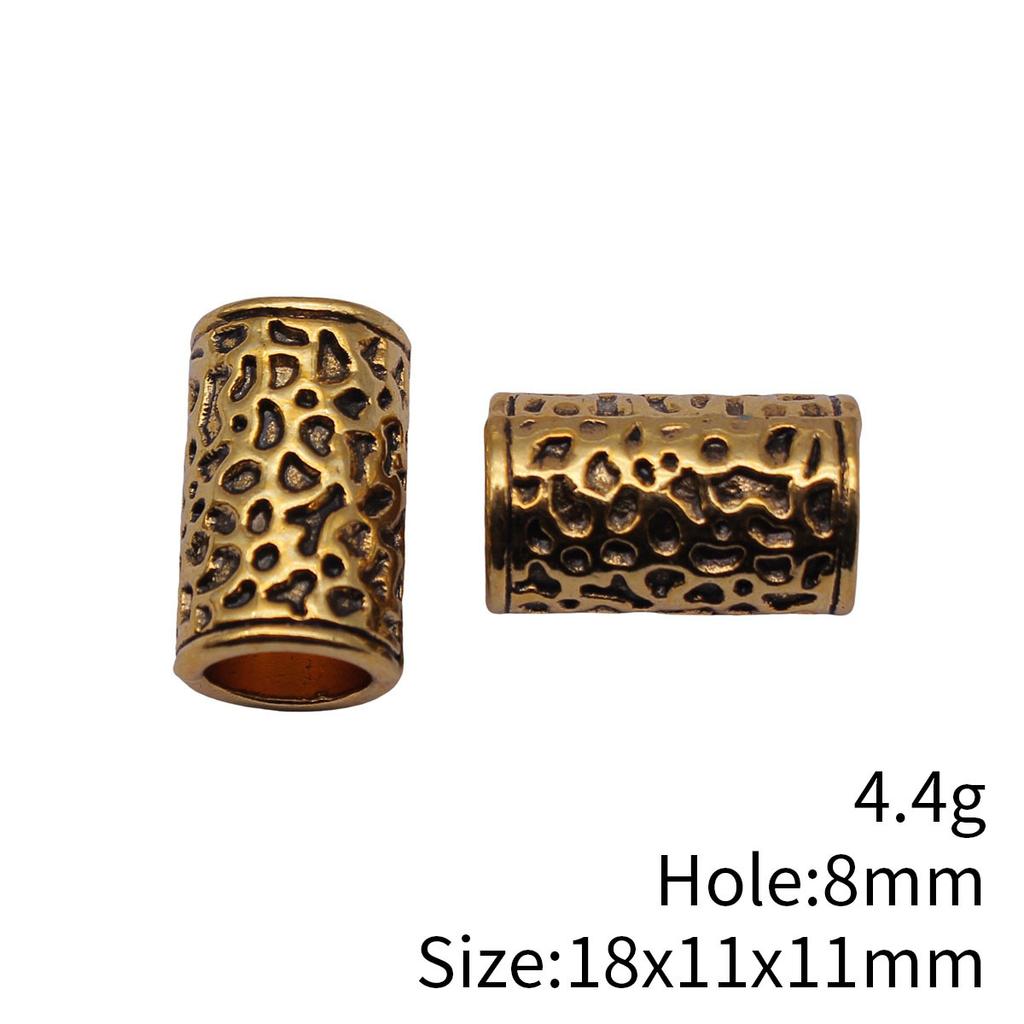 Hammered Texture Tube Spacer Beads Alloy Loose Beads For DIY Bracelet Dreadlocks Hair Braiding Jewelry Making Parts