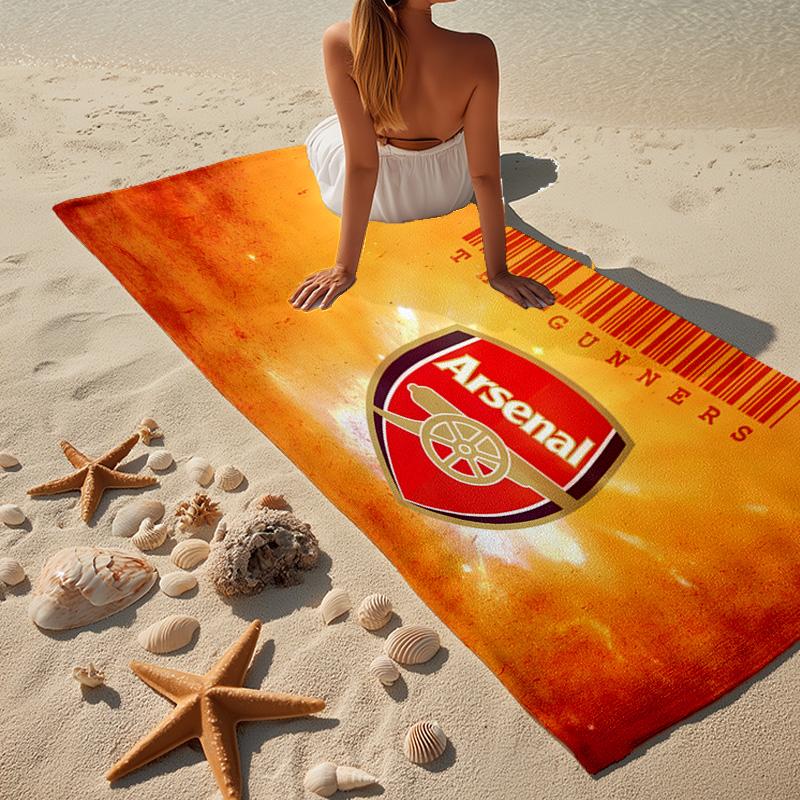1pz Telo da Spiaggia con Stemma Arsenal Football Club - Morbido, Microfibra Assorbente, Leggero, Ideale per la Spiaggia, Feste, Viaggi, Campeggio regali per tifosi