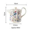 French Pastoral Style Coffee Set: Floral Brocade Cup and Saucer with Teapot - Perfect Gift Item