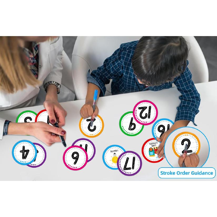 SICOHOME Line Up Spots for Classroom Floor Stickers - 36pcs Vinyl Line Up Dots 4" Removable Number Stickers for Classroom Decorations Kindergarten