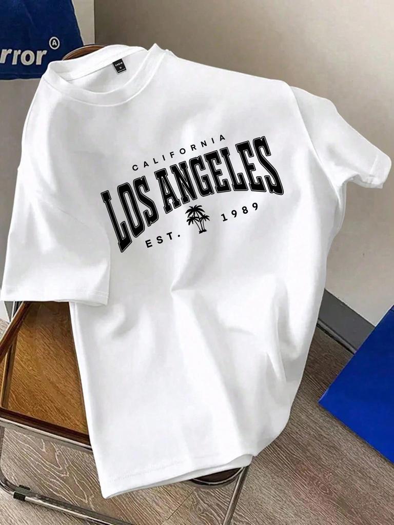Man And Womens Fashion Spring Summer Loose Round Neck Short Sleeve Funny Printed Tshirt