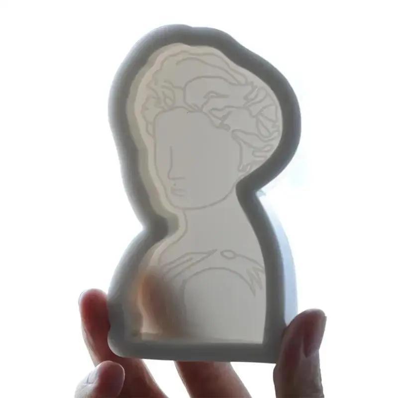 1 Pcs Stick Figure Portrait Mold European Asian Style Character Candle Minimalist Style Aroma Candle DIY Material Silicone Mold