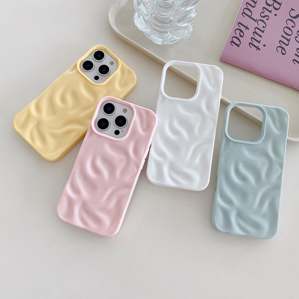 Lovely Candy Color Glossy Silicone Soft Case For iPhone 16 15 14 Plus 13 12 11 Pro Max Anti-Slip Lines Cover Shockproof Shell