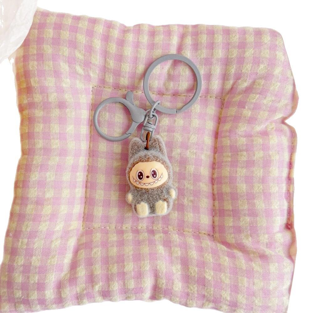Flocking Keychain Cute 4CM Rabub Plush Pendant Cute Bag Pendant Keychain