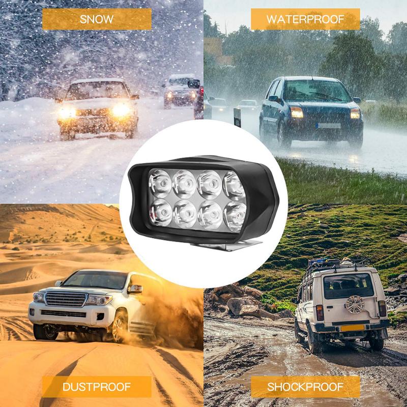 8/12/16 LED Car Work Light High Bright Spotlight Universal Offroad Motorcycles Auto Truck Driving Fog Headlights DRL Lamp 12V