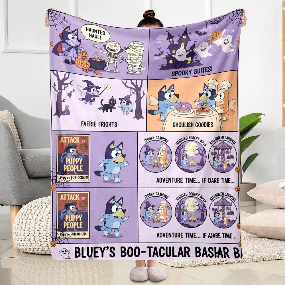 Bluey Family Adventure Blanket Soft & Cozy Perfect for Sofa Picnics Chair All-Season Use Digital Print Unique Gift for Family and Friends Camping