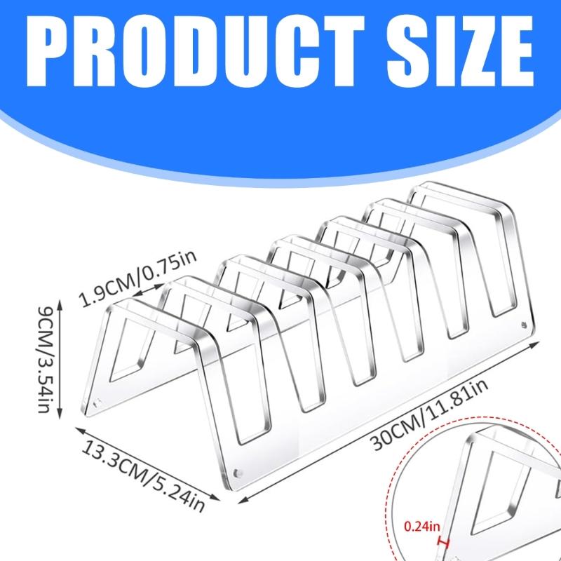 Elegant Dinnerware Display Stand Acrylic Plate Holder With 6 Slots Setting Plate Rack For Showcasing Dinnerware