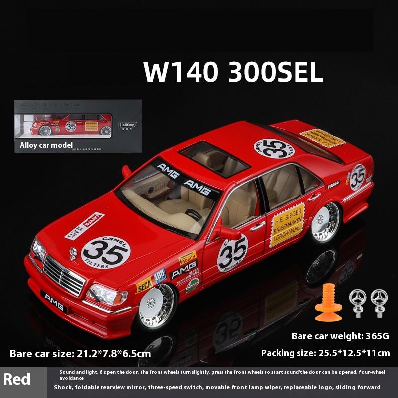 1/24 Alloy W140 320SEL Classic Limousine Alloy Diecast Model Car Sound &light Desktop Decoration Gift For Friend Present