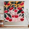 The Cherry Is Ripe White Curtains On Offer Free Shipping Blackout Curtain for Children's Room Black Out Curtains 2 Pcs Set Curls