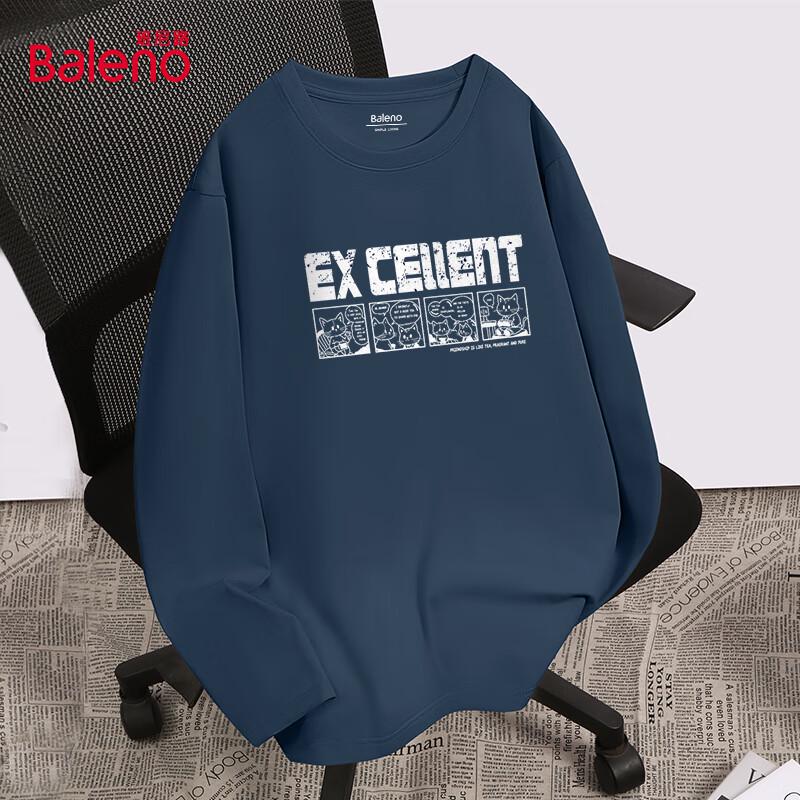 Baleno Men s Pure Cotton Long Sleeve T-Shirt with JPB Grid Cat Print 4XL